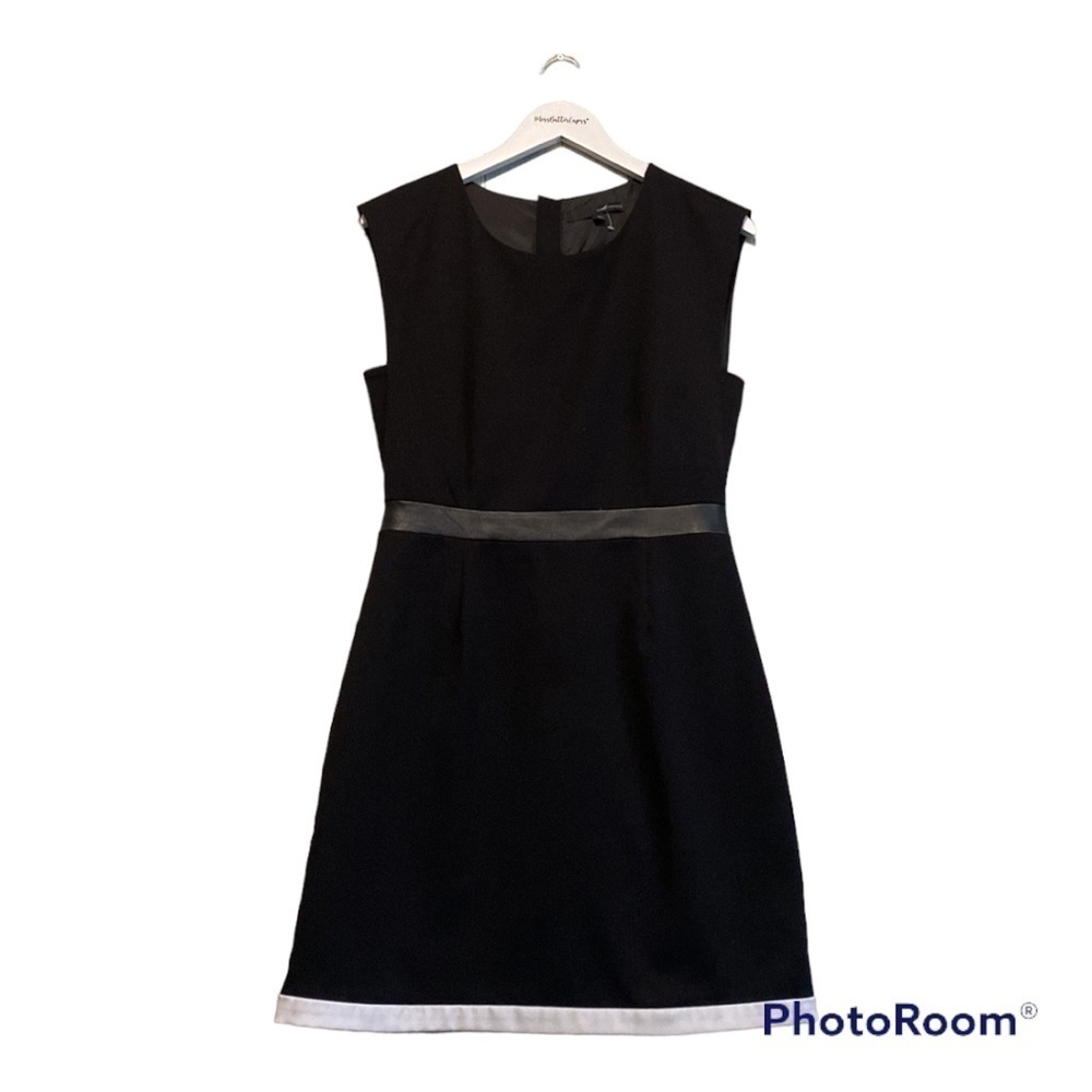 Harve Benard Black Sleeveless Leather Strap Belt Aline Dressy Dress | Size 10